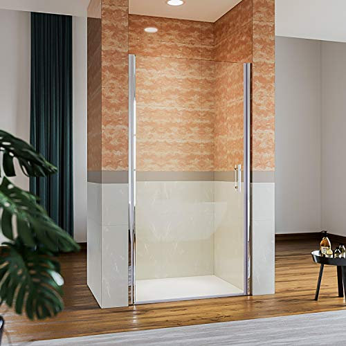 Sirhona - Puerta de ducha giratoria (80 x 185 cm, pared de ducha, extensible para ducha, nicho, puerta de ducha giratoria,