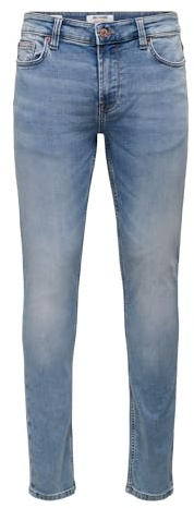 Only & Sons Vaqueros Ajustados para Hombre Onsloom de Cintura Baja, Ajustados, Azul Denim., 32W / 30L