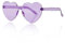 Jagowa Lunettes de soleil en forme de cœur - Sans monture - Transparentes - Couleur bonbon - Pour filles et femmes