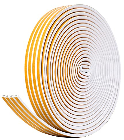 AiQInu Tätningstejp för dörrar, 16 m (52,5 fot) tätningstejp självhäftande dörrtätning fönster skumgummi tätningstejp, skumband dörrtätning fönster ljudisolering golvmatta