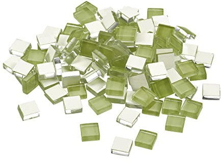 sourcing map Mosaïque Carrelage Tuile Tesselle, Verre Mince Mini Bricolage Fait Main Sans Cristal Pierre Artisanat Loisir Creatif (Olive Paquet 110)