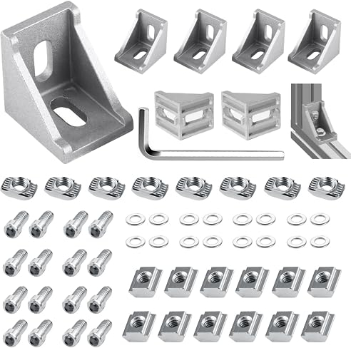 Eckwinkel 40 x 40 Aluprofil Eckverbinder 8 x Winkel aus Aluminium Nut Aluminium Winkelverbinder Eckwinkel Eckverbinder Wandhalter 90 Grad Winkel für 3D-Drucker/Aluformrohre