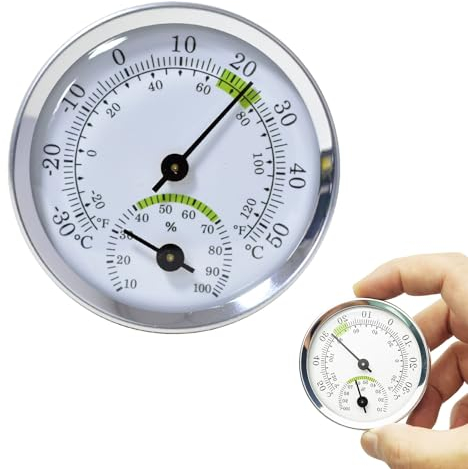 Higrómetro,Termómetro de Interiores y Medidor de Humedad,Higrómetro Termómetro Análogo,Mini higrómetro de termómetro,Higrómetro Termómetro Sauna,Higrómetro Termómetro Analógico