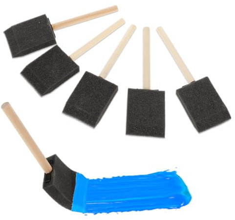 5 Stück Schwammpinsel, Schaumstoffpinsel 5 cm Holzgriff Stupfpinsel Hartholz Griffe Schaumstoff Pinsel Waschbare Schaumstoff Stupfpinsel Zum Malen FäRben Verschmieren Kunsthandwerk