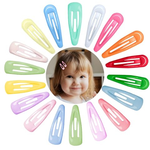 60 Pcs Hair Clips for Girls, 2 Inch Cute Candy Color Girls Hair Clips, Colorful Small Hair Barrettes Hair Accessories, Non Slip Metal Snap Hair Clips for Baby Kids Teens Women (Mixed Colors)