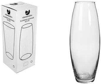 GIOCOKIDS, Florero Cristal Azahar 40 cm para Decoración – Jarrón Cristal Decorativo Moderno, Ideal como Centro de Mesa o Jarrón de Suelo para Salón