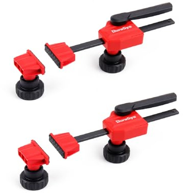 DuraSys Work Bench Dogs Clamp for Woodworking, 170 lbs Force 2 Pcs Horizontal Pull-Down Elements Vise, Quick 3/4 Dog Hole Workbench Tool for Garage