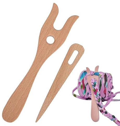 Lucet Gabel-Set - Großes Auge Nadel Set, Lucet Flechtgabel Nähen | Holz Häkelhaken, Tragbare Strickgabel Set, Gewebte Nadeln Set, T Zubehör