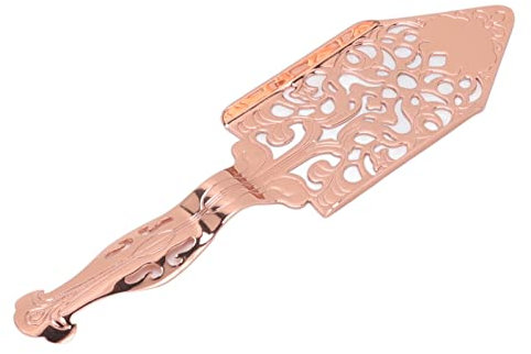 Zerodis Cucchiaio di Assenzio in Acciaio Inossidabile, Appositamente Progettato per l'Assenzio, Peso Comodo, Cucchiaio da Filtro Multifunzionale, da Cocktail Asipido a Goccia Vintage (Oro rosa)