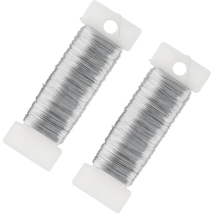 2 Rollen dünner Silberdraht für kreative Bastelprojekte, 0,3mm x 100m, ideal für Schmuckherstellung und Modellbau