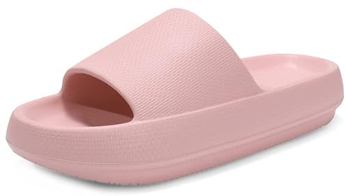 Misolin Womens Slipper Tofflor damer Sommar Strandsandaler Halkfria och Lätta Duschskor Med öppen tå Stötdämpande och extra tjocka Anti-Skid Sula Slides