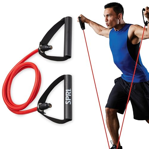 SPRI Xertube Resistance Bands with Handles – All Exercise Cords Sold Separately with Home Gym Workout Fitness Door Anchor Attachment Option