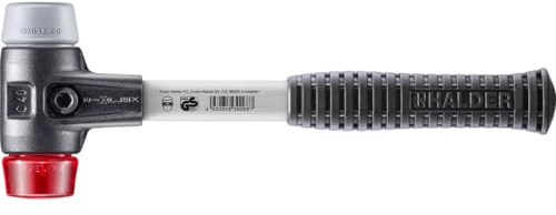 Halder 3736040 TPE-Mid/Plastic Soft-Face Mallet with Reinforced Cast Steel Housing, Multi-Colour, 40 mm