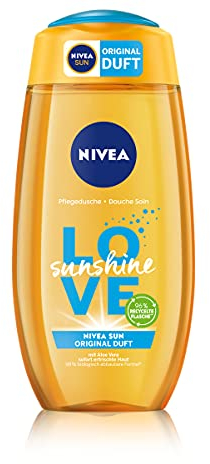 Nivea Love Sunshine Shower Gel (250 ml), Summer Shower Gel with Aloe Vera for Noticeably Soft Skin, Shower with Unique Nivea Sun Cream Fragrance