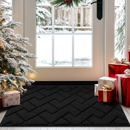 hicorfe Door mat Indoor Entrance,Dirt Trapper Door Mat,Non-Slip Welcome mat