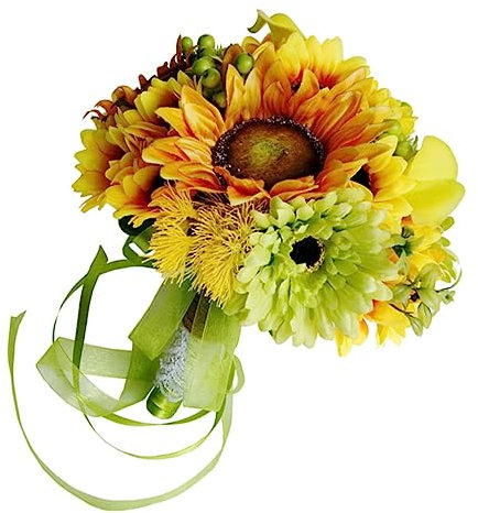 Amosfun 1pieza Ramo De Novia Artificial De Girasoles Ramo De Boda Decorativo Accesorio para Fotografía De Bodas y Celebraciones Decoración Elegante para Fiestas y Eventos