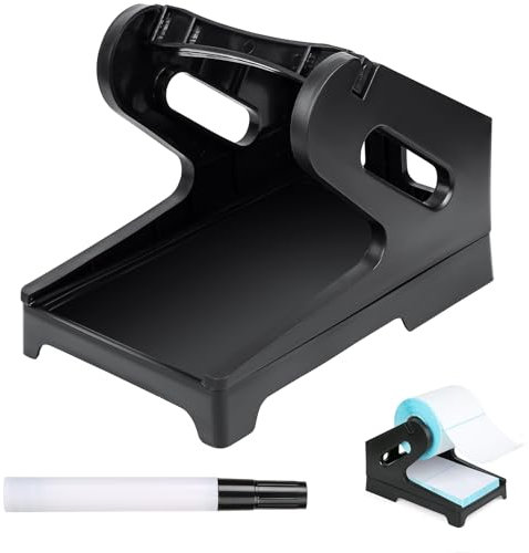 Furuising 1 Stück Thermo Etikettenhalter für Rollen und Endlosetiketten, 2-in-1 Thermo-Versandetikettenhalter, Thermoetikettenhalter mit Reinigungsstift für Desktop-Etikettendrucker