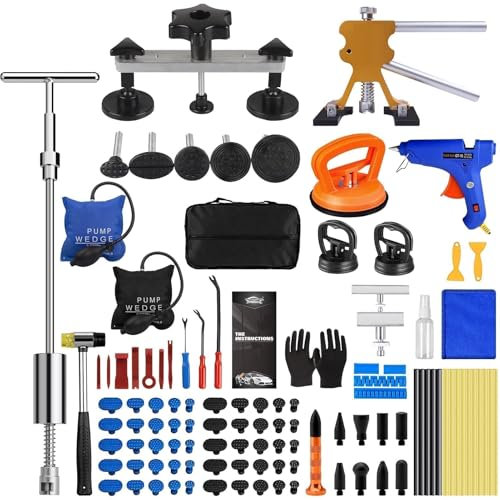 SundpeyPRO Kit Extractor Abolladuras Coche 119Pcs - Sacabollos Coche Ventosa Kit Sin Pintura Herramienta de Reparación Chapa Kit de Quita Desabollado para Reparación Daños Granizo Automóviles