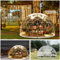 4.6M*2.9M Blasenzelt mit Lichterketten, Geodätisches Kuppelzelt für 8-12 per, PVC Garten Blasenzelt Gewächshaus Gartenkuppel Iglu, Durchsichtiges Kuppelzelt für Party, Valentinstag, Hochzeiten