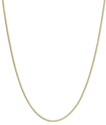 FOCALOOK Cadena Serpiente Redondo Mujer Collar Fino Dorado Acero Inoxidable 316L con Colgante 1.2mm 55cm Joyería Padre Pareja