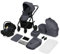 LIONELO AMBER PLUS poussette multifonctionnelle 3 en 1 de 0 à 4 ans jusqu'à 22 kg avec nacelle XL, siège auto jusqu'à 13 kg, dossier réglable, grandes roues tout-terrain 360o, capote XXL (Grey)
