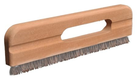 DEARMAMY Brosse Tapissier Poils Naturels Manche Bois De Hêtre Grand Format Outil Construction Murale Résistant Chaleur pour Pose Peint