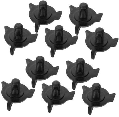PLAFOPE 10 piezas Tornillos de Plástico para Casco de Moto Kit de Montaje para Visera de Casco Todoterreno Accesorios Resistentes y Fáciles de Instalar Color Negro