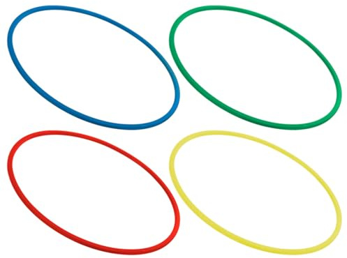 Gymnastikreifen aus Kunststoff, 4er-Set, ø 80 cm, je 1x blau, grün, rot, gelb