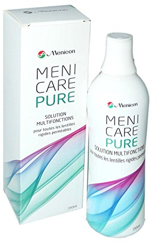 Menicon MeniCare Pure Multifunktionslösung für harte Linsen, durchlässig, 250 ml