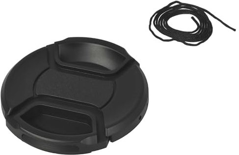 vhbw Bouchon d'objectif 62 mm Compatible avec Panasonic Leica D Summilux 25mm 1.4 Appareil Photo - Plastique Noir, poignée Interne