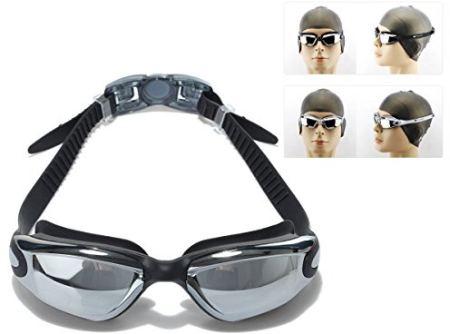 Itian Gafas de Natación, la Lente Anti-Niebla Protección UV a Prueba de Agua, Rápida Configuración de Silicona Flexible Diadema Revólver Tinted Crystal Clear Lentes Cómodos