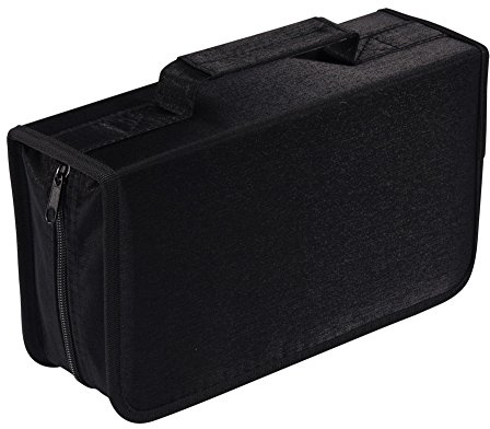 Rekukos Capacity CD/DVD case Wallet, Storage,Holder,Booklet (128 Black)