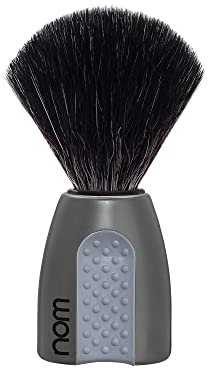 Nom – Pennello da barba – Erik Serie – Fibra Sintetica Black Fibre – in plastica grigio