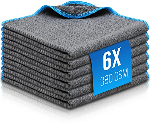 Filzada® 6x Panno Microfibra Auto - Panni Microfibra per la cura delle auto 40x40cm - Stracci estremamente assorbente