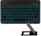 Bluetooth Tastatur Universal Tragbare QWERTZ Deutsche 7-Farben-Wieder beleuchtete wiederaufladbare Tastatur für iOS Android Windows PC Tablet Mac Smartphone,mit Tablettenständer