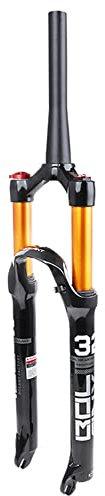 BOLANY MTB-gaffel cykelgaffel 26/27,5/29 Air mountainbike fjädergaffel, MTB-gasgaffel 120 mm fjäderväg rakt/Tapered tub magnesiumlegering fjädergaffel (26 konisk axelstyrning)