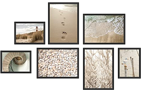 WCB Premium Poster Set – ''Ostsee Natur'' 7 Poster mit 14 Motiven (beidseitig bedruckt) - 4x DIN A4 + 3x DIN A5 – Bilder-Set OHNE Rahmen für Wanddekoration