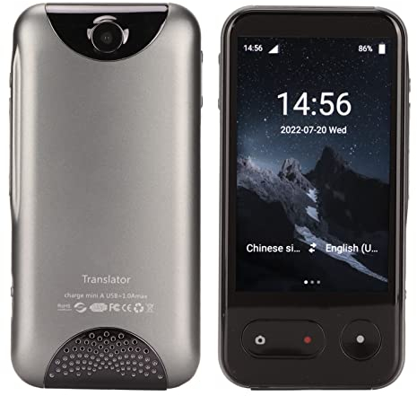 ASHATA T7 Sprachübersetzer, Voice Translator Bidirektionale Übersetzer, 138 Online- und 14 Offline Sprachen, Unterstützt WiFi/Bluetooth/Foto- und Aufzeichnungsübersetzung für Urlaub Lernen Reisen
