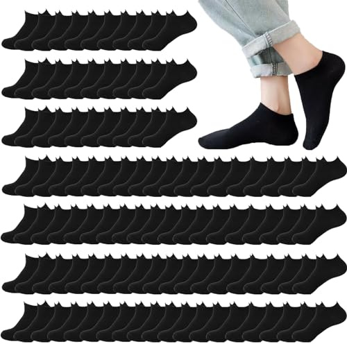 Looknniy 24 Pairs Low Cut Ankle Socks for Women Men Thin Breathable Casual No Show Athletic Socks Bulk Black