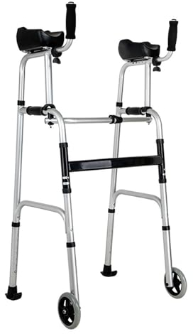 Gehhilfe für ältere Menschen, Rollator Faltbar Leichtgewicht Gehbock Bewegungsfreiheit in alle Richtungen Höhenverstellbar & faltbar Rutschfest, Ergonomische Griffe,S