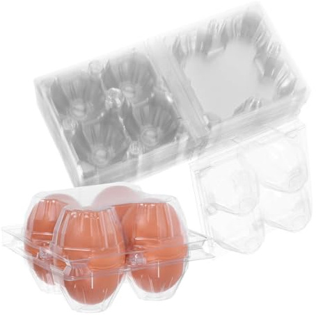 DOITOOL 30 scatole di plastica a 4 griglie per uova, stabilizzanti, ideali per frigorifero e congelatore