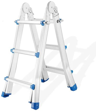 Multi-Purpose Telescopic Ladder, Folding, Extendable, 3 Step, Heavy Duty, for Home and Garden