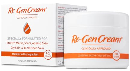 Re-Gen Cream - Face and Body Moisturiser - Improve the Appearance of Scars, Stretch Marks and Uneven Skin Tone - 1 x 125 ml