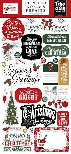 Santa Claus 6x13 Chipboard Word & Phrases