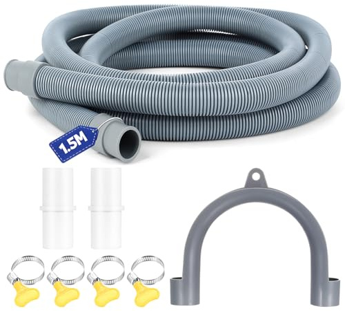 1.5M x20mm Waschmaschinenschlauch Verlängerung,Ablaufschlauch Waschmaschine Abwasserschlauch Verlängerung, Ablaufschlauch Geschirrspüler Verlängerungs, Ablaufschläuche für Waschmaschinen Trockner