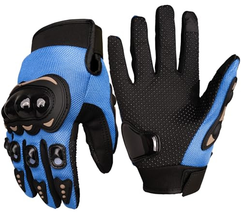 DIAWAY Guanti da moto estivi uomo donna corti traspiranti touch screen guanti da moto in rete traspirante sport outdoor antiscivolo certificati CE per motociclismo scooter quad