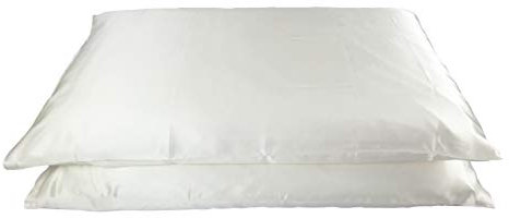 Jasmine Silk Pair of 100% 19 Momme Charmeuse Silk Pillowcases (IVORY) 50 cm x 75 cm - RRP £70