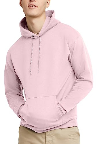 Hanes EcoSmart Hoodie, Midweight Fleece, Pullover Hooded Sweatshirt for Men Sweat à Capuche, Rose pâle, XXL Homme