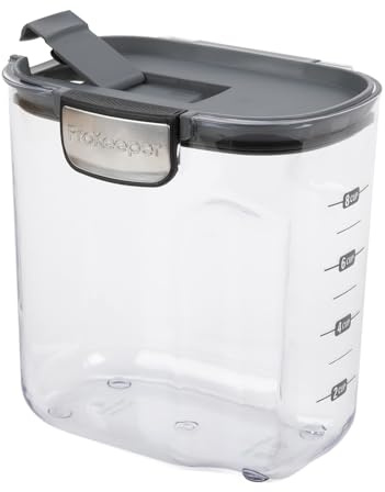 ProKeeper+ By Progressive International Clear Plastic Airtight Food Baker's Kitchen Storage Organization Container Canister Set with Magnetic Accessories (Sugar 2.5-Quart)
