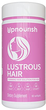 UpNourish Hair Growth Vitamins for Women - Proven Hair Supplement with KERANAT, DHT Blocker PHYTOPIN, Biotin 5000 mcg & SOD, Hair Vitamins for Faster Hair Growth, Hair Loss & Thinning Hair - 90 ct
